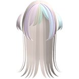 🤍 rainbow doll anime hair w pigtails platinum