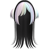 🤍 rainbow doll anime hair w side pigtails black