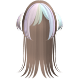 🤍 rainbow doll anime hair w side pigtails milktea