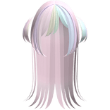 🤍 rainbow doll anime hair w side pigtails pink