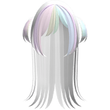 🤍 rainbow doll anime hair w side pigtails white