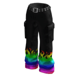 Rainbow Fire Baggy Pants