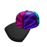 Rainbow Satin Sideways Cap - Y2K Hat
