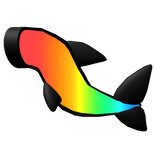 Rainbow Shark Fish Tail Black [Glowing]