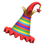 Rainbow Striped Clown Colorful Goofy Party Hat