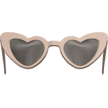 Raised Cute Heart Glasses (Beige)