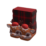 Randolph Reindeer Christmas Santa Pajamas Slippers