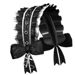 realistic grunge emo black ruffled headdress
