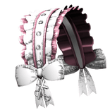 realistic grunge emo pink white ruffled headdress