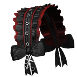realistic grunge emo red black ruffled headdress