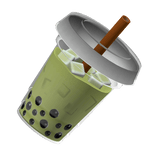 Realistic Matcha Green Bubble Tea