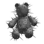 🕸️Realistic Y2K Grey "Dont Hug Me" Spiky Bear🕸️