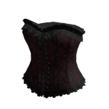 Floral Lace-Up Corset Top (Red)