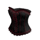 Lace-Up Corset Top with Contrast Trim (Black/Red)