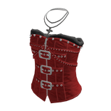 Studded Buckle Corset Top (Red)