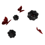 ♡Red & Black Butterfly Flower Back Aura♡