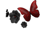 ♡Red & Black Butterfly Flower Hair Clips♡