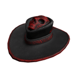Red and Black Crimson Skull Leather Outlaw Hat