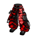 🔆 Red and Black Cyber Baggy Jeans [Emissive]