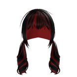 Red & Black Vamp Wavy Long Curly Dollette Pigtails