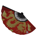 red & gold japanese dragon bamboo folding doma fan