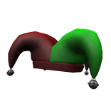 Red and Green Jester Hat