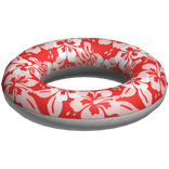 Red & White Floral Pool Floaty