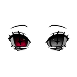 ♰ : red & white gothic tired dull eyes