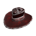 Red and White Vampiric Skull Leather Outlaw Hat