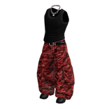 Red Baggy Camo Streetwear Outfit / 01