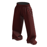 Red Baggy Studded Grunge Rivet Sweatpants