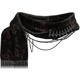 Red Beaded Long Scarf 