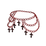 red black cross body jewelry belt