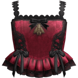 Red Black Lace Corset Top