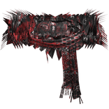 Red Black Paisley Grunge Fur Neck Chrome Scarf