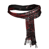 Red Black Paisley Grunge Neck Chrome Scarf