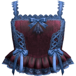 Red Blue Lace Corset Top