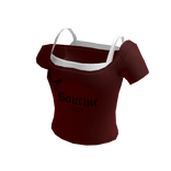 Red Bouchic Butterfly Off the Shoulder Layered Top