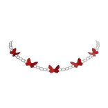 Red Butterfly Necklace 3.0 Silver