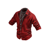 Red Button Up Shirt w/ Chains