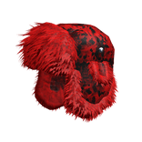 red camo chunky fluffy fur ushanka