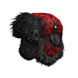 red camo chunky fluffy fur ushanka