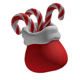 red candy cane christmas pouch
