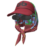 Red Cap w/ Head Scarf Wrap 🫐