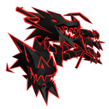 Red Cartoony Lightning Dragon Heads