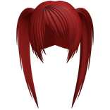 red choppy messy scene emo high long pigtails