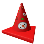 Red Christmas Traffic Cone