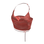 Red Cowl Neck Mirror Party Crop Top