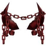 Red Crimson Gothic Skull Chained Horns 
