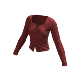 Red Cropped Knit Cardigan